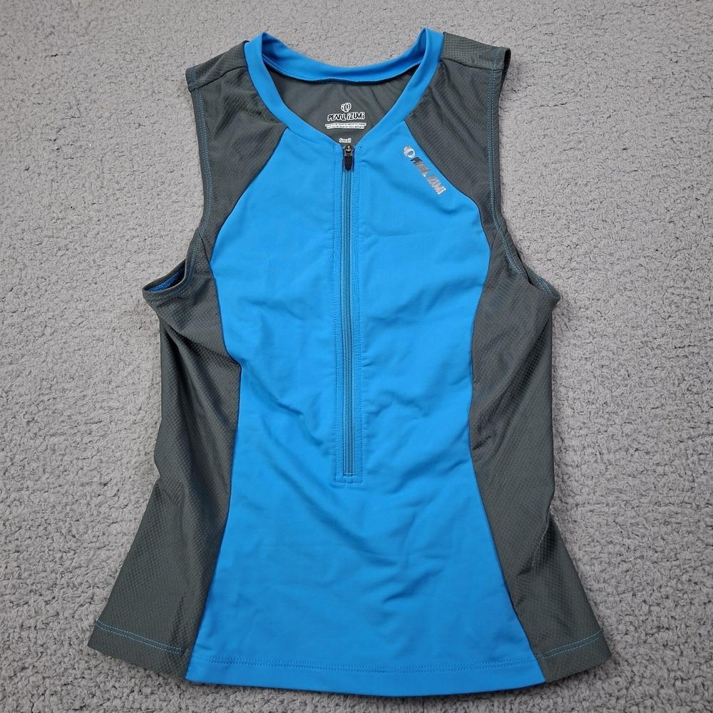 Pearl Izumi Womens Sleeveless Cycling Jersey Sleeveless Blue Gray Size S Active